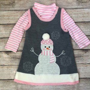❌ SOLD ❌ Girls 2T Snowman Sweater Dress